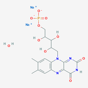 molecular formula C17H21N4Na2O10P B14787932 Disodium;[5-(7,8-dimethyl-2,4-dioxobenzo[g]pteridin-10-yl)-2,3,4-trihydroxypentyl] phosphate;hydrate 