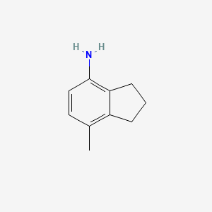 molecular formula C10H13N B14787969 2,3-Dihydro-7-methyl-1H-inden-4-amine 
