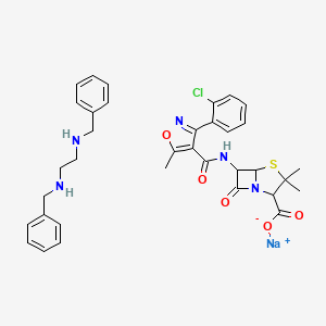 molecular formula C35H37ClN5NaO5S B14787986 sodium;6-[[3-(2-chlorophenyl)-5-methyl-1,2-oxazole-4-carbonyl]amino]-3,3-dimethyl-7-oxo-4-thia-1-azabicyclo[3.2.0]heptane-2-carboxylate;N,N'-dibenzylethane-1,2-diamine 