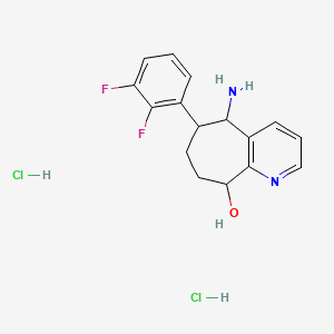 molecular formula C16H18Cl2F2N2O B14787992 5-amino-6-(2,3-difluorophenyl)-6,7,8,9-tetrahydro-5H-cyclohepta[b]pyridin-9-ol;dihydrochloride 