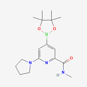 molecular formula C17H26BN3O3 B14788136 N-methyl-6-pyrrolidin-1-yl-4-(4,4,5,5-tetramethyl-1,3,2-dioxaborolan-2-yl)pyridine-2-carboxamide 