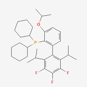 molecular formula C33H46F3OP B14788164 Dicyclohexyl[3',4',5'-trifluoro-3-(1-methylethoxy)-2',6'-bis(1-methylethyl)[1,1'-biphenyl]-2-yl]phosphine 
