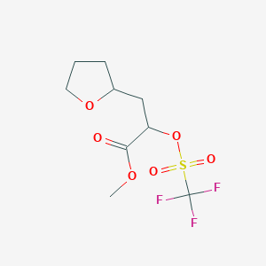molecular formula C9H13F3O6S B14788304 Methyl 3-(oxolan-2-yl)-2-(trifluoromethylsulfonyloxy)propanoate 
