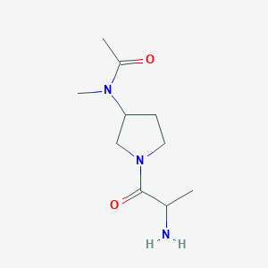 molecular formula C10H19N3O2 B14788350 N-[1-(2-aminopropanoyl)pyrrolidin-3-yl]-N-methylacetamide 