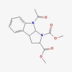 molecular formula C16H18N2O5 B14788379 Dimethyl 4-acetyl-1,2,3a,8b-tetrahydropyrrolo[2,3-b]indole-2,3-dicarboxylate 