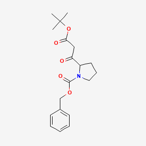 molecular formula C19H25NO5 B14788389 Benzyl 2-[3-[(2-methylpropan-2-yl)oxy]-3-oxopropanoyl]pyrrolidine-1-carboxylate 