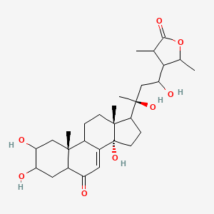 molecular formula C29H44O8 B14788404 4-[(3S)-1,3-dihydroxy-3-[(10R,13R,14S)-2,3,14-trihydroxy-10,13-dimethyl-6-oxo-2,3,4,5,9,11,12,15,16,17-decahydro-1H-cyclopenta[a]phenanthren-17-yl]butyl]-3,5-dimethyloxolan-2-one 