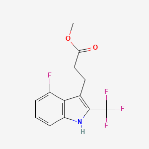 molecular formula C13H11F4NO2 B14788434 Methyl 3-(4-fluoro-2-(trifluoromethyl)-1H-indol-3-yl)propanoate 