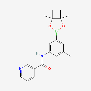 molecular formula C19H23BN2O3 B14788538 N-[3-methyl-5-(4,4,5,5-tetramethyl-1,3,2-dioxaborolan-2-yl)phenyl]pyridine-3-carboxamide 