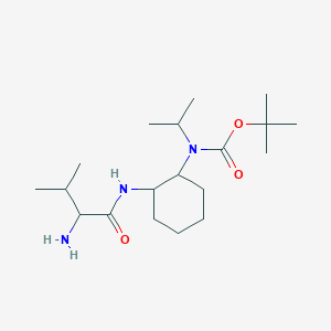 molecular formula C19H37N3O3 B14788605 tert-butyl N-[2-[(2-amino-3-methylbutanoyl)amino]cyclohexyl]-N-propan-2-ylcarbamate 
