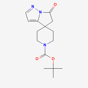 molecular formula C15H21N3O3 B14788618 tert-butyl 6-oxospiro[5H-pyrrolo[1,2-b]pyrazole-4,4'-piperidine]-1'-carboxylate 