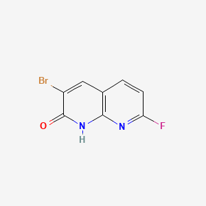molecular formula C8H4BrFN2O B14788656 3-Bromo-7-fluoro-1,8-naphthyridin-2(1H)-one 