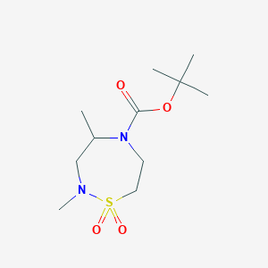 molecular formula C11H22N2O4S B14788755 Tert-butyl 2,4-dimethyl-1,1-dioxo-1,2,5-thiadiazepane-5-carboxylate 
