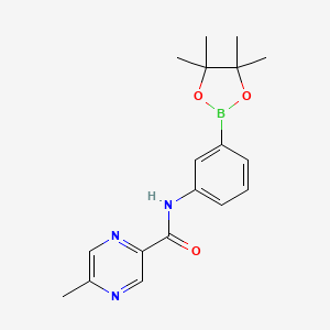 molecular formula C18H22BN3O3 B14788844 5-methyl-N-[3-(4,4,5,5-tetramethyl-1,3,2-dioxaborolan-2-yl)phenyl]pyrazine-2-carboxamide 