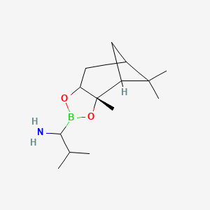 molecular formula C14H26BNO2 B14788981 2-methyl-1-[(2S)-2,9,9-trimethyl-3,5-dioxa-4-boratricyclo[6.1.1.02,6]decan-4-yl]propan-1-amine 