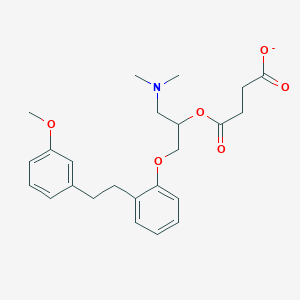 molecular formula C24H30NO6- B14789026 Butanedioic acid, 1-[2-(dimethylamino)-1-[[2-[2-(3-methoxyphenyl)ethyl]phenoxy]methyl]ethyl] ester 