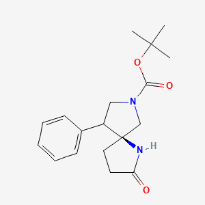 molecular formula C18H24N2O3 B14789048 tert-butyl (5S)-2-oxo-9-phenyl-1,7-diazaspiro[4.4]nonane-7-carboxylate 