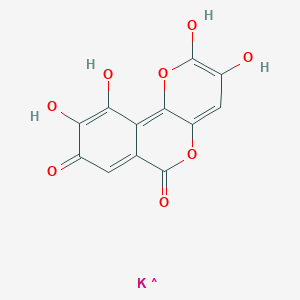 molecular formula C12H6KO8 B14789061 Pyrano[3,2-c][2]benzopyran-2,6-dione, 3,8,9,10-tetrahydroxy-, potassium salt (1:1) 