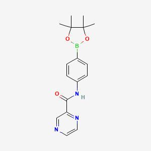 molecular formula C17H20BN3O3 B14789197 N-[4-(4,4,5,5-tetramethyl-1,3,2-dioxaborolan-2-yl)phenyl]pyrazine-2-carboxamide 