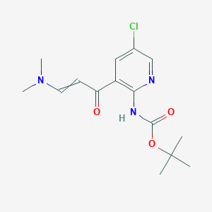 molecular formula C15H20ClN3O3 B14789214 tert-Butyl (5-chloro-3-(3-(dimethylamino)acryloyl)pyridin-2-yl)carbamate 