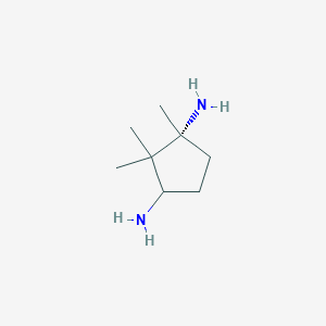 molecular formula C8H18N2 B14789237 cis-1,2,2-Trimethylcyclopentane-1,3-diamine 