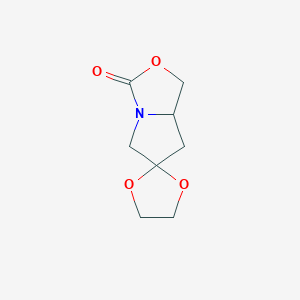molecular formula C8H11NO4 B14789323 Spiro[1,3-dioxolane-2,6'-1,5,7,7a-tetrahydropyrrolo[1,2-c][1,3]oxazole]-3'-one 