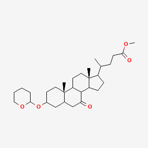 molecular formula C30H48O5 B14789353 methyl 4-[(10S,13R)-10,13-dimethyl-3-(oxan-2-yloxy)-7-oxo-1,2,3,4,5,6,8,9,11,12,14,15,16,17-tetradecahydrocyclopenta[a]phenanthren-17-yl]pentanoate 