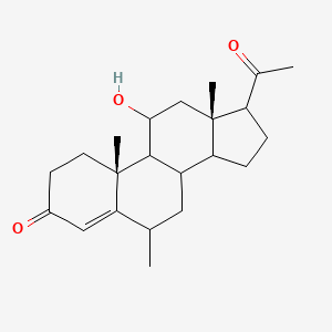 molecular formula C22H32O3 B14789399 HMS;6alpha-Methyl-11beta-hydroxyprogesterone 