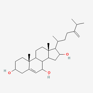 molecular formula C28H46O3 B14789504 Ergosta-5,24(28)-diene-3,7,16-triol, (3beta,7alpha,16beta)- 