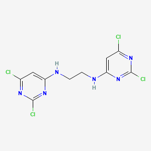 molecular formula C10H8Cl4N6 B14789681 Pyrimidine, 4,4'-(ethylenediimino)bis[2,6-dichloro- 