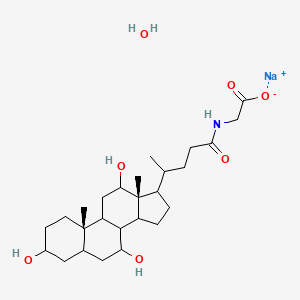 molecular formula C26H44NNaO7 B14789721 sodium;2-[4-[(10S,13R)-3,7,12-trihydroxy-10,13-dimethyl-2,3,4,5,6,7,8,9,11,12,14,15,16,17-tetradecahydro-1H-cyclopenta[a]phenanthren-17-yl]pentanoylamino]acetate;hydrate 