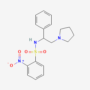 molecular formula C18H21N3O4S B14789764 2-nitro-N-(1-phenyl-2-pyrrolidin-1-ylethyl)benzenesulfonamide 