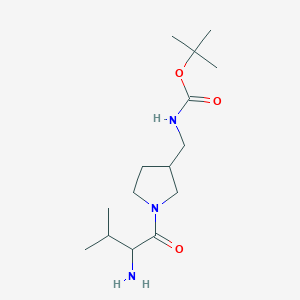 molecular formula C15H29N3O3 B14789811 tert-butyl N-[[1-(2-amino-3-methylbutanoyl)pyrrolidin-3-yl]methyl]carbamate 