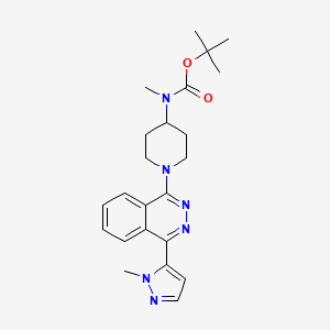molecular formula C23H30N6O2 B14789863 tert-butyl methyl(1-(4-(1-methyl-1H-pyrazol-5-yl)phthalazin-1-yl)piperidin-4-yl)carbamate 