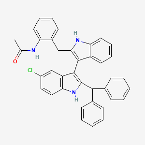 molecular formula C38H30ClN3O B14789898 N-(2-((2'-Benzhydryl-5'-chloro-1H,1'H-[3,3'-biindol]-2-yl)methyl)phenyl)acetamide 