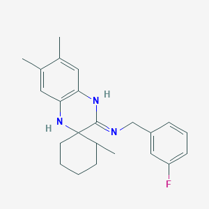 molecular formula C23H28FN3 B14789924 N-(3-Fluorobenzyl)-2,6',7'-trimethyl-1'H-spiro[cyclohexane-1,2'-quinoxalin]-3'-amine 