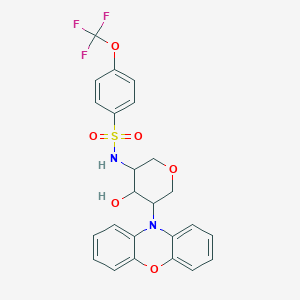 molecular formula C24H21F3N2O6S B14789934 N-(4-hydroxy-5-phenoxazin-10-yloxan-3-yl)-4-(trifluoromethoxy)benzenesulfonamide 