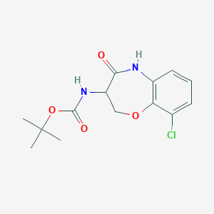 molecular formula C14H17ClN2O4 B14789962 tert-butyl N-(9-chloro-4-oxo-3,5-dihydro-2H-1,5-benzoxazepin-3-yl)carbamate 