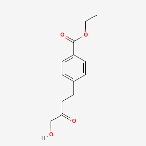molecular formula C13H16O4 B14790135 Ethyl 4-(4-hydroxy-3-oxobutyl)benzoate 