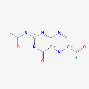 molecular formula C9H5N5O3 B14790158 acetyl-(6-formyl-4-oxopteridine-2,4a,6-triylium-3,5-diid-2-yl)azanide 