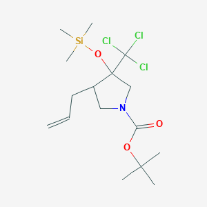 molecular formula C16H28Cl3NO3Si B14790245 tert-Butyl 4-allyl-3-(trichloromethyl)-3-((trimethylsilyl)oxy)pyrrolidine-1-carboxylate 