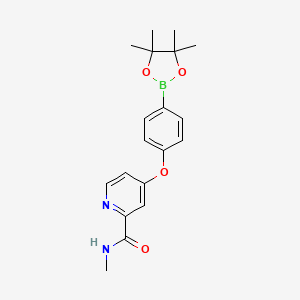 molecular formula C19H23BN2O4 B14790281 N-methyl-4-[4-(4,4,5,5-tetramethyl-1,3,2-dioxaborolan-2-yl)phenoxy]pyridine-2-carboxamide 