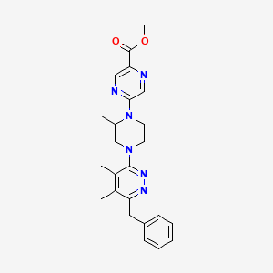 molecular formula C24H28N6O2 B14790308 Methyl 5-[4-(6-benzyl-4,5-dimethylpyridazin-3-yl)-2-methylpiperazin-1-yl]pyrazine-2-carboxylate 