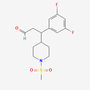 molecular formula C15H19F2NO3S B14790327 3-(3,5-Difluorophenyl)-3-(1-methylsulfonylpiperidin-4-yl)propanal 