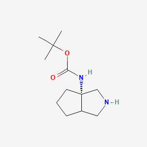 molecular formula C12H22N2O2 B14790387 tert-butyl N-[cis-2,3,4,5,6,6a-hexahydro-1H-cyclopenta[c]pyrrol-3a-yl]carbamate 