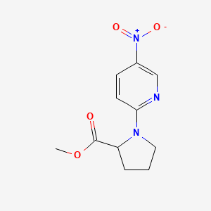 molecular formula C11H13N3O4 B14790512 Methyl (5-nitropyridin-2-yl)-L-prolinate 