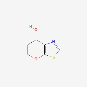 molecular formula C6H7NO2S B14790557 6,7-Dihydro-5H-pyrano[3,2-d]thiazol-7-ol 