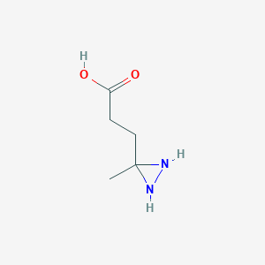 molecular formula C5H10N2O2 B14790745 3-(3-Methyldiaziridin-3-yl)propanoic acid 