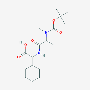 molecular formula C17H30N2O5 B14790762 Glycine, N-[(1,1-dimethylethoxy)carbonyl]-N-methyl-L-alanyl-2-cyclohexyl-, (2S)-(9CI) 