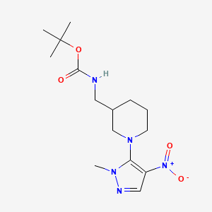 molecular formula C15H25N5O4 B14790778 tert-butyl N-[[1-(2-methyl-4-nitropyrazol-3-yl)piperidin-3-yl]methyl]carbamate 